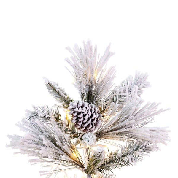 Vickerman 5.5' x 36 Flocked Atka Pine Artificial Christmas Tree，3mm LED Color Changing Lights