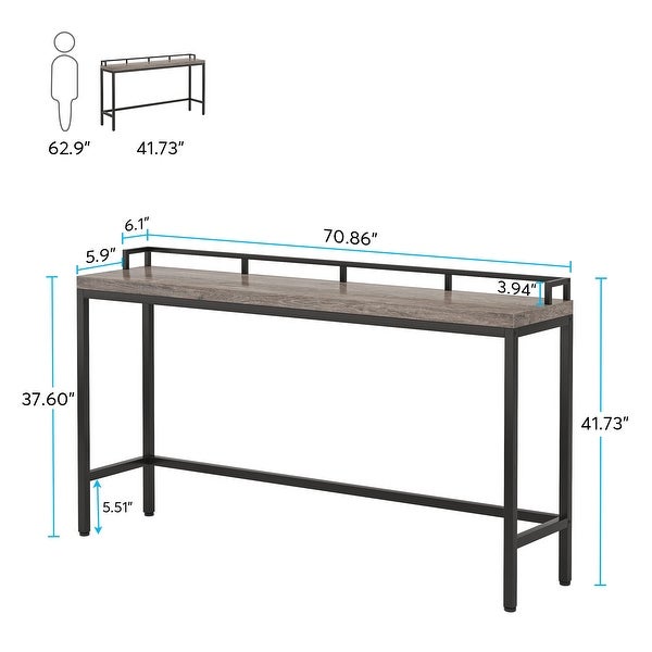 70.9 inch Long Console Table Behind Sofa Couch Narrow Entryway Table