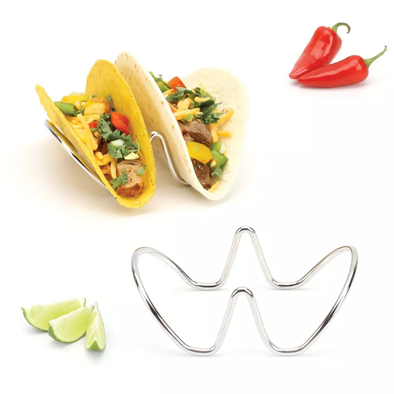 Stainless Steel Taco Holders Stackable Stands for Hard or Soft Tacos Durable and Reusable