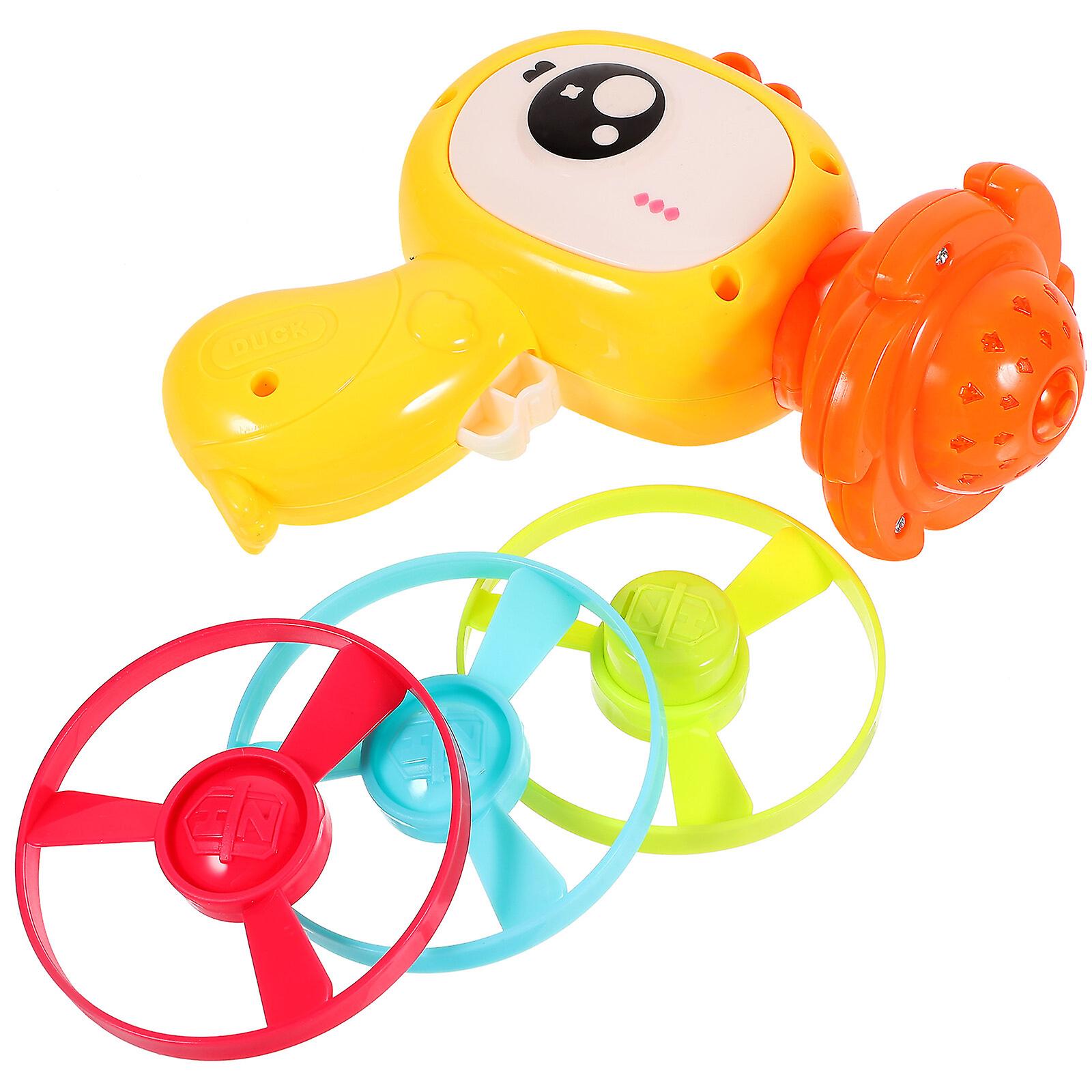 1 Set Flying Disc Launcher Toy Outdoor Flying Toy Flying Disc Saucer Toy Plaything