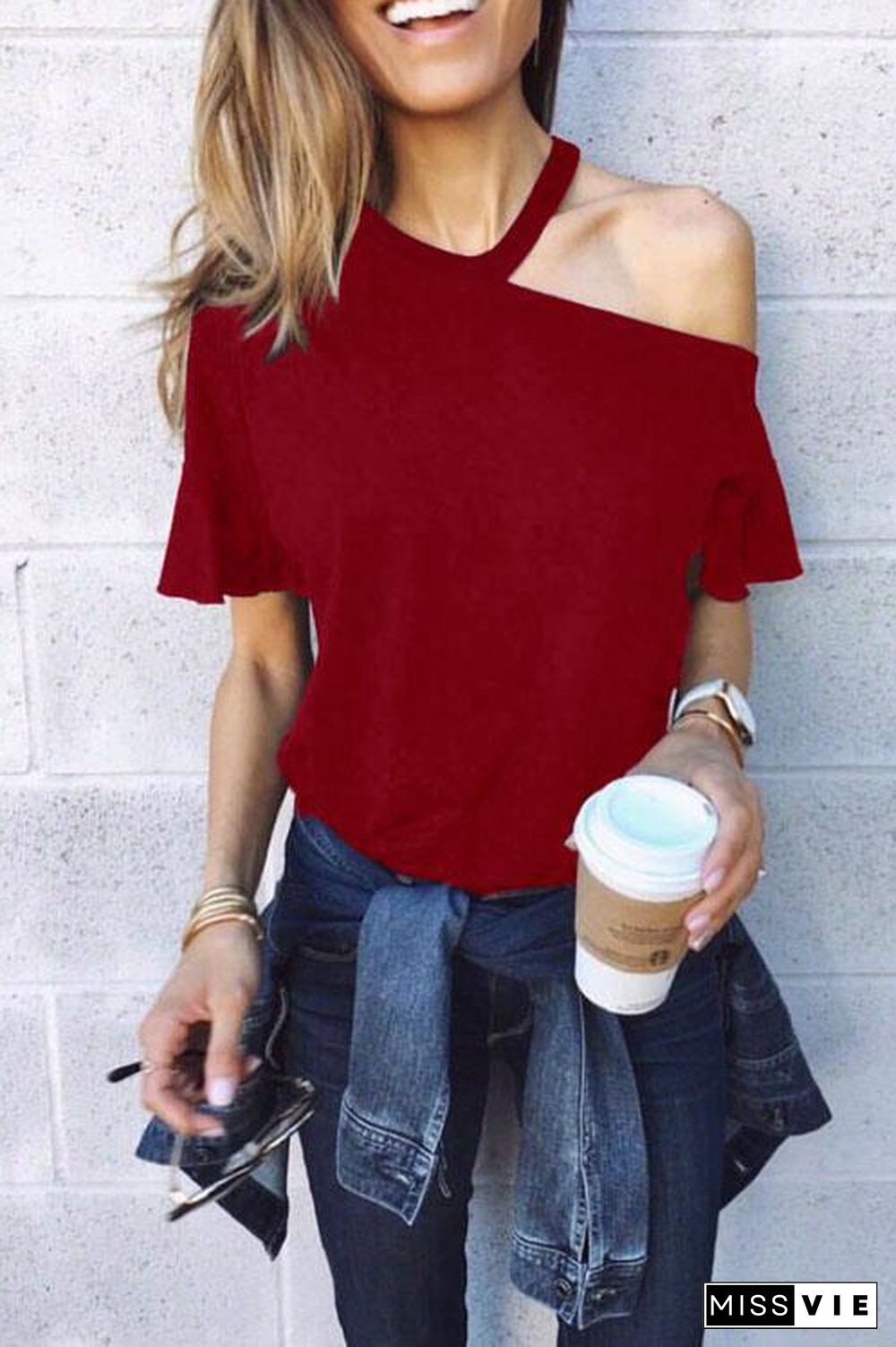 Chic One Shoulder T-shirt