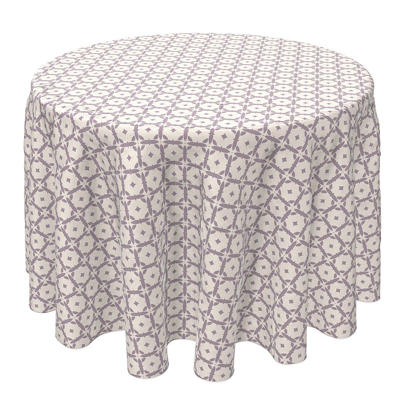 Round Tablecloth， 100% Cotton， 60 Round， Ornamental Mosaic