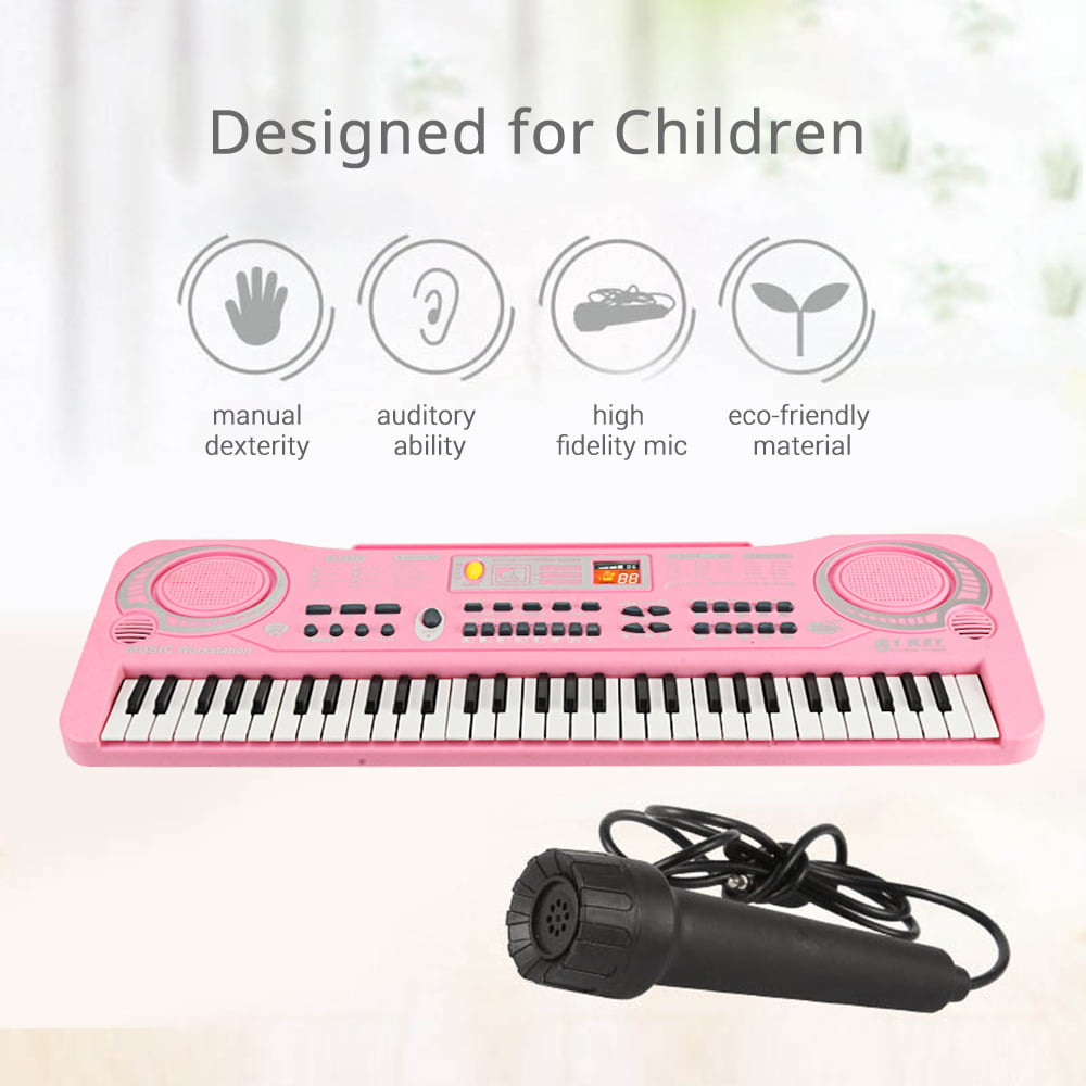 Eccomum 61 Keys Electronic Organ USB Digital Keyboard Piano Musical Instrument Kids Toy with Microphone