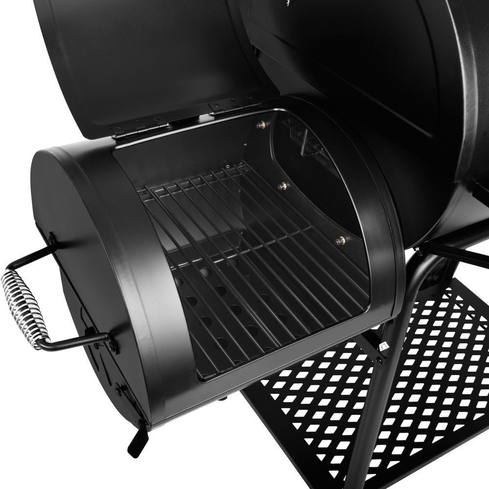 Royal Gourmet Charcoal Grill in Black with Offset Smoker with High HeatResistant BBQ Gloves