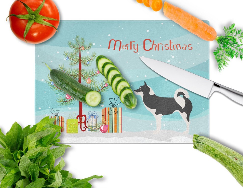 Greenland Dog Christmas Glass Cutting Board  Large   Contemporary   Cutting Boards   by the store  Houzz