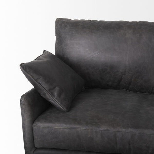 Cochrane Black Leather Three Seater Sofa