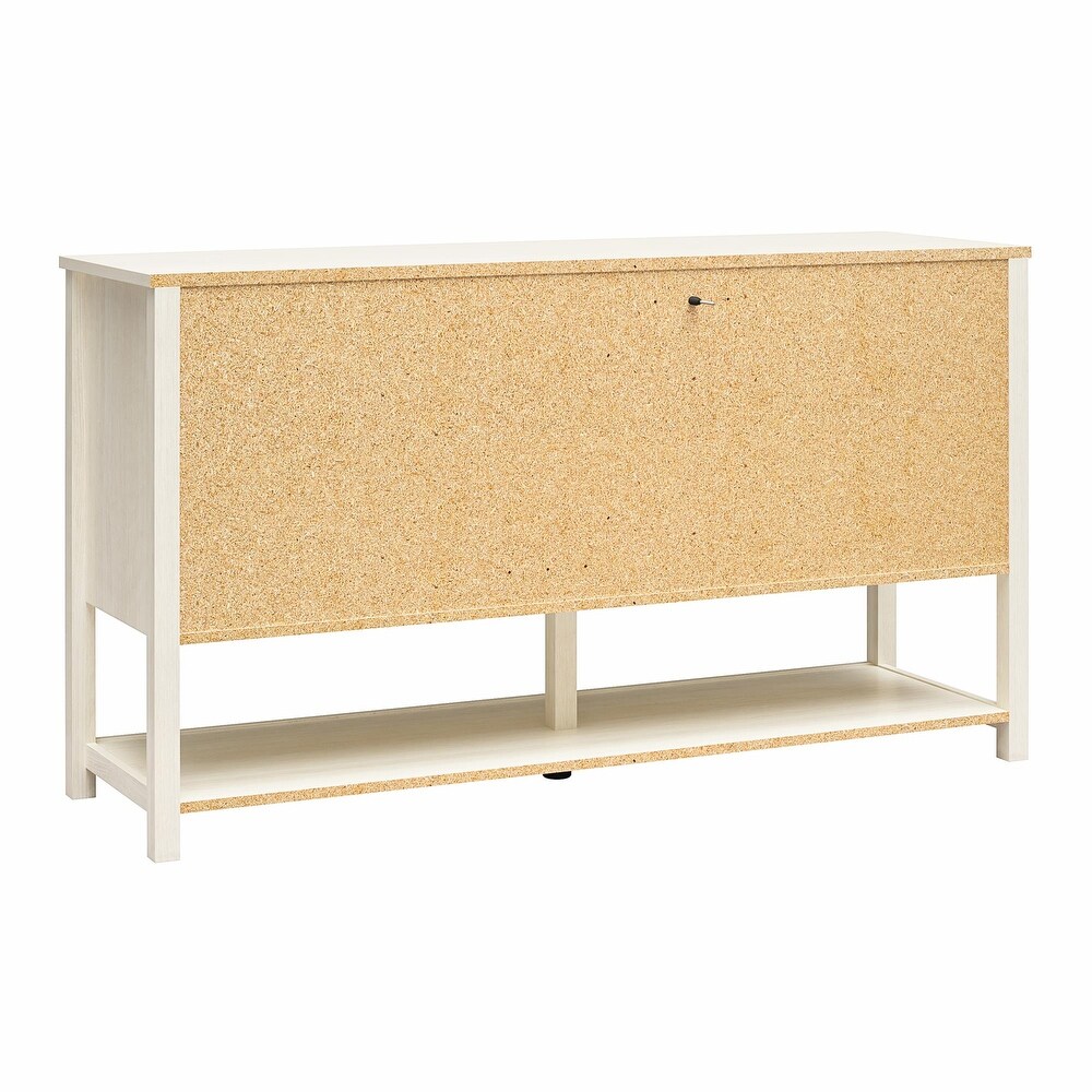 Mr. Kate Primrose Wide 4 Drawer Dresser with Shelf  Ivory Oak