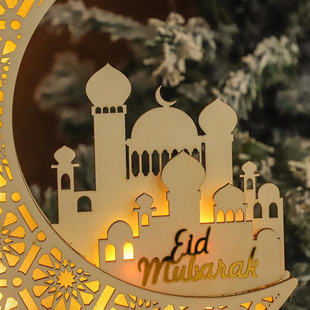 Wood Eid Mubarak Led Light Decorative Birthday Holiday Party Decoration