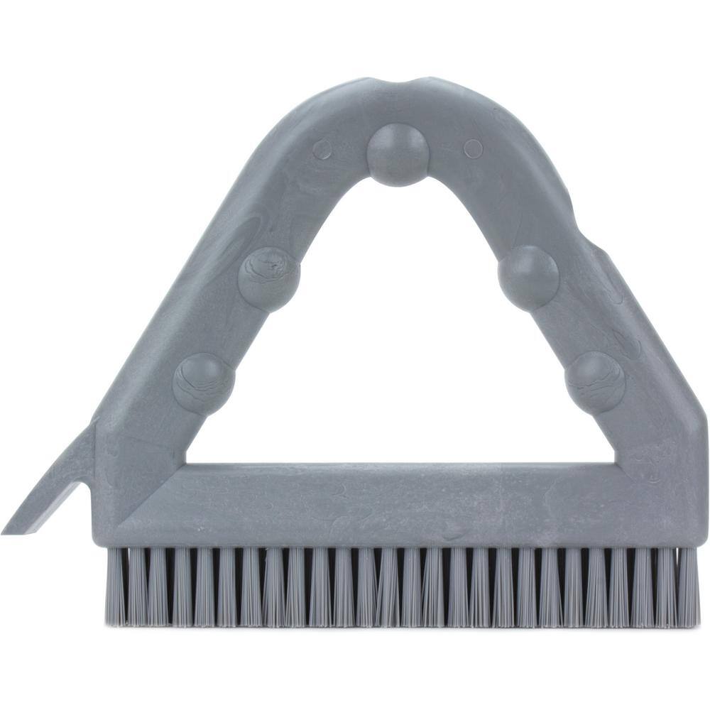 CFS Brands Sparta 9 in. Gray Polyester Tile and Grout Brush (4-Pack) 41323EC23