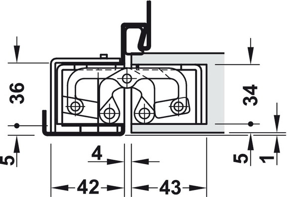 Hafele Concealed Hinge TECTUS TE 645 3D