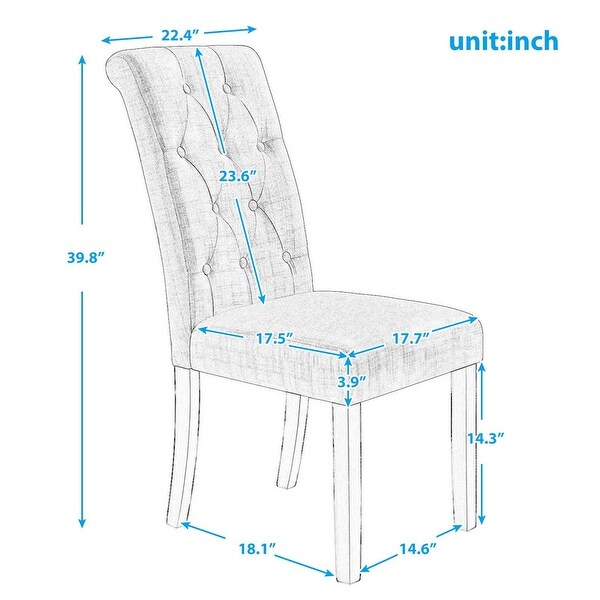 Set of 2 Dining Chair Solid Wood Dining Chair Dining Room