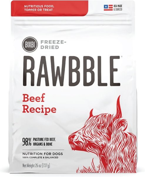 BIXBI Rawbble Beef Recipe Grain-Free Freeze-Dried Dog Food