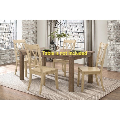 Casual Buttermilk Finish Side Chairs Set of 2 Pine...