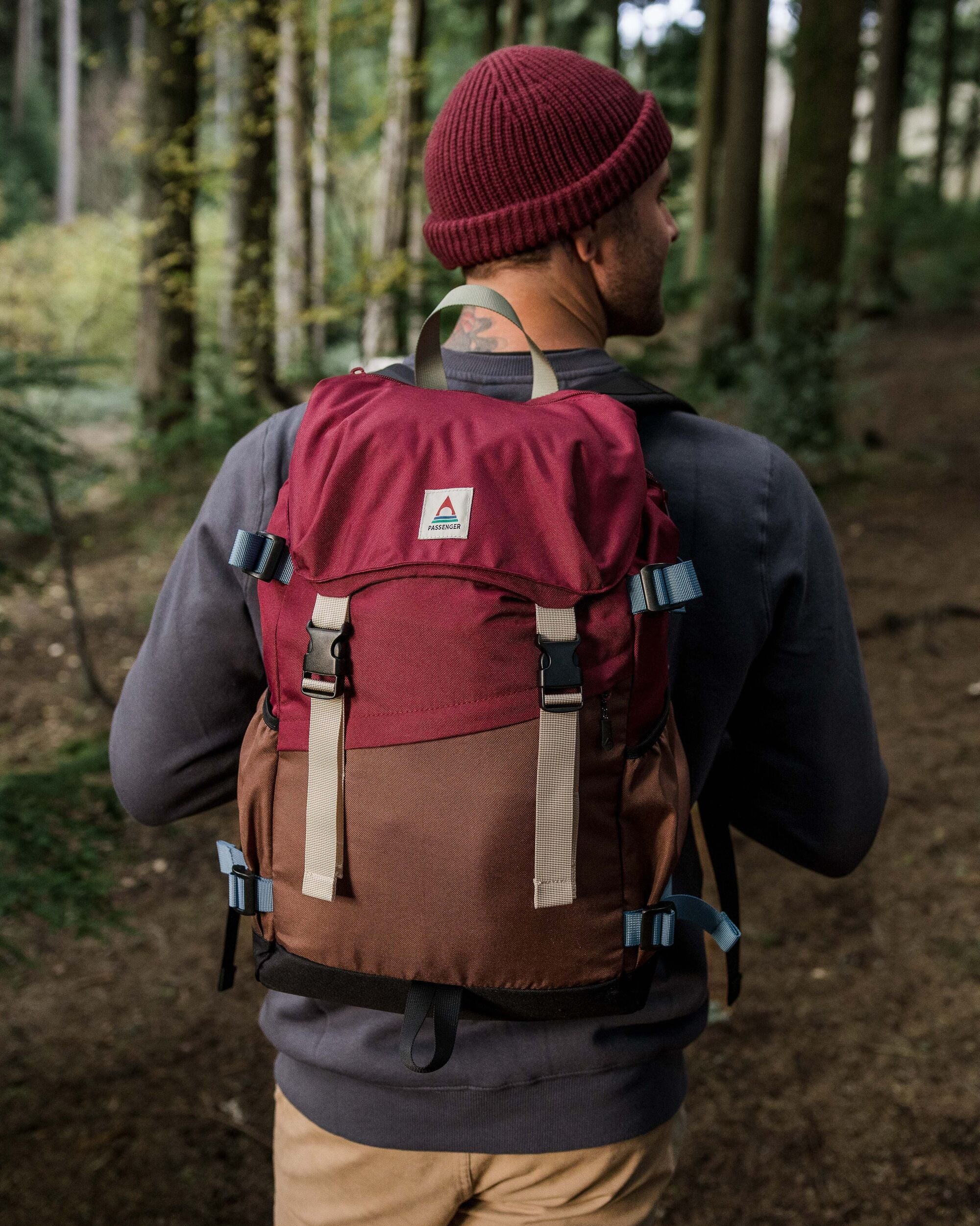 Boondocker Recycled 26L Backpack - Burgundy/Chestnut