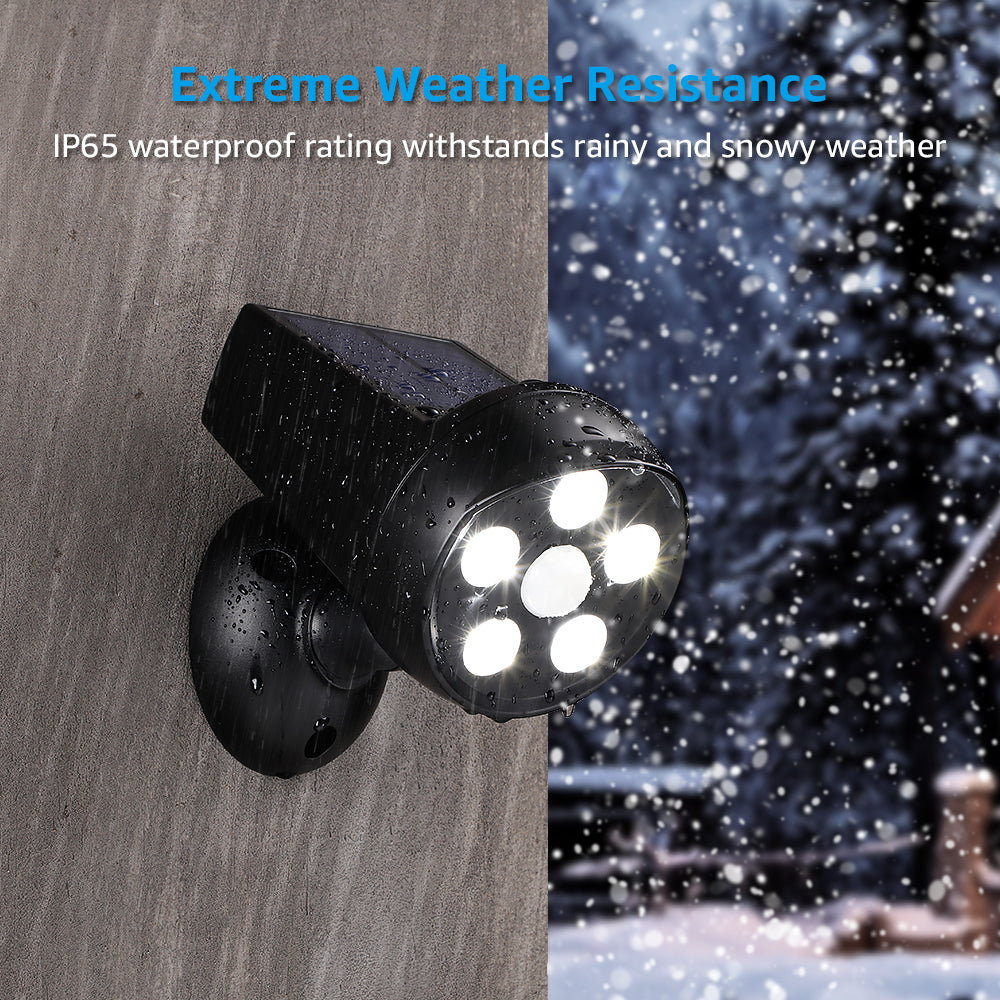 TorchStar LED Solar Motion Sensor Security Lights， Fake Camera Dummy Waterproof Simulated Surveillance for Driveway Patio