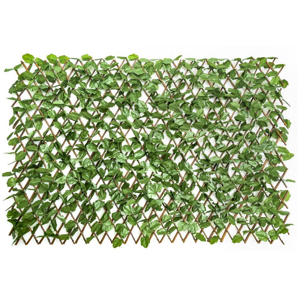 ANGELES HOME 11 in. H Plastic Artificial Privacy Garden Fence Screen Expandable to 31 in. SA70-9OP780