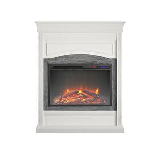 Ameriwood Home Robinside 40.5 in. Electric Freestanding Fireplace in White HD99347