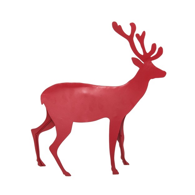 Transpac Metal 14 In Red Christmas Standing Reindeer Decor