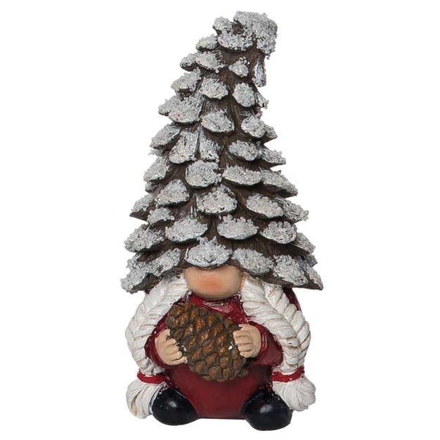 Transpac Resin 5 5 In Brown Chrnistmas Pinecone Gnome Figurine