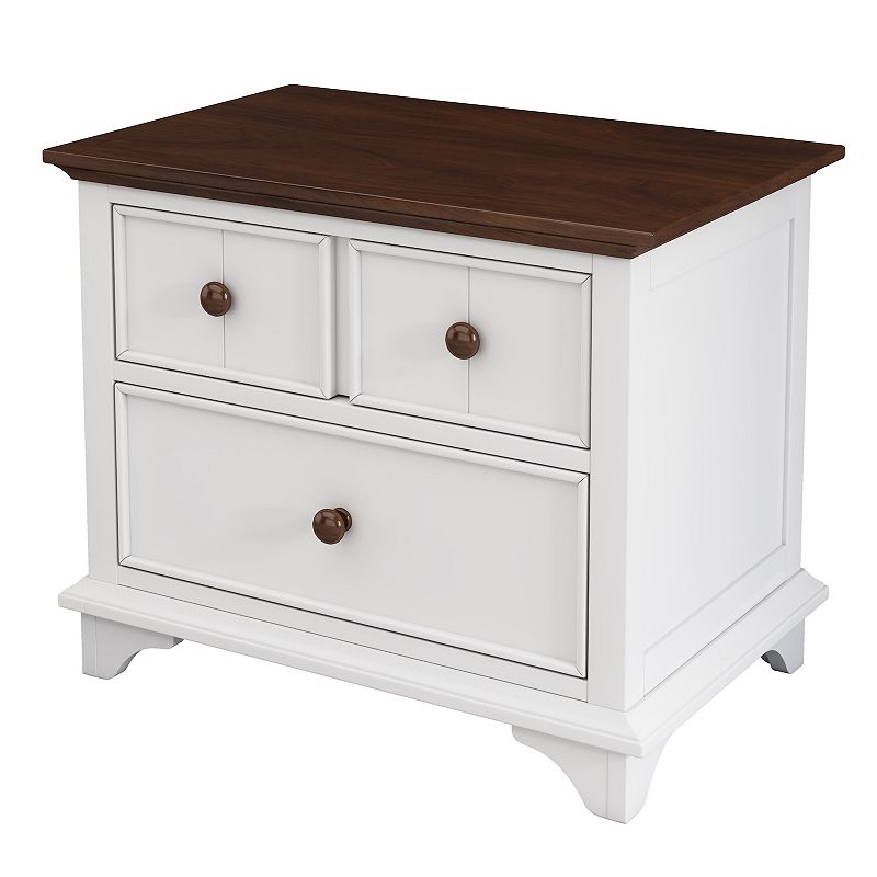 Wooden Captain Two-Drawer Nightstand Kids Night Stand End Side Table for Bedroom， Living Room