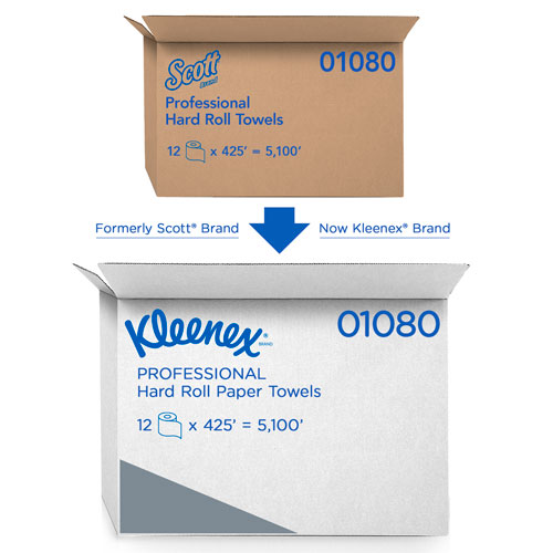 Kimberly-Clark Kleenex Hard Roll Paper Towels (01080) with Premium Absorbency Pockets | 1.5