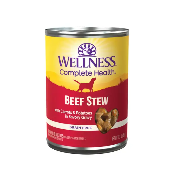 Wellness 12.5 oz Beef Stew Thick and Chunky Natural Grain Free Canned Dog Food