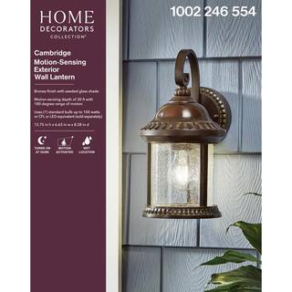 Home Decorators Collection Cambridge Bronze Motion Sensing Outdoor Coach Light Sconce GEM1691AM-6