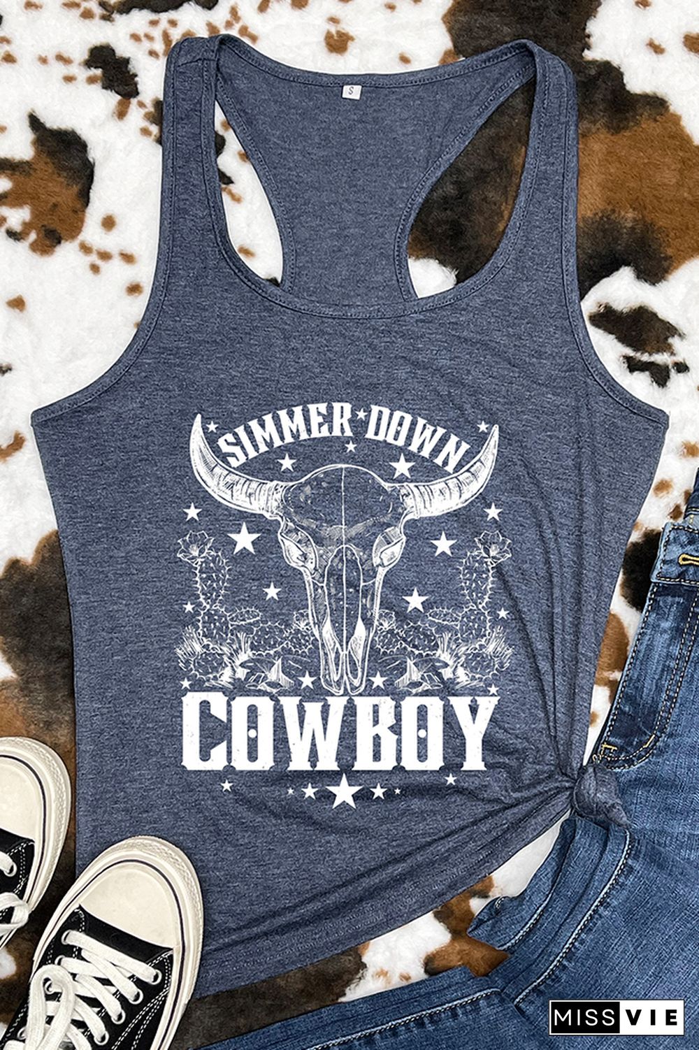 Simmer Down Cowboy Sleeveless Tank Top Wholesale