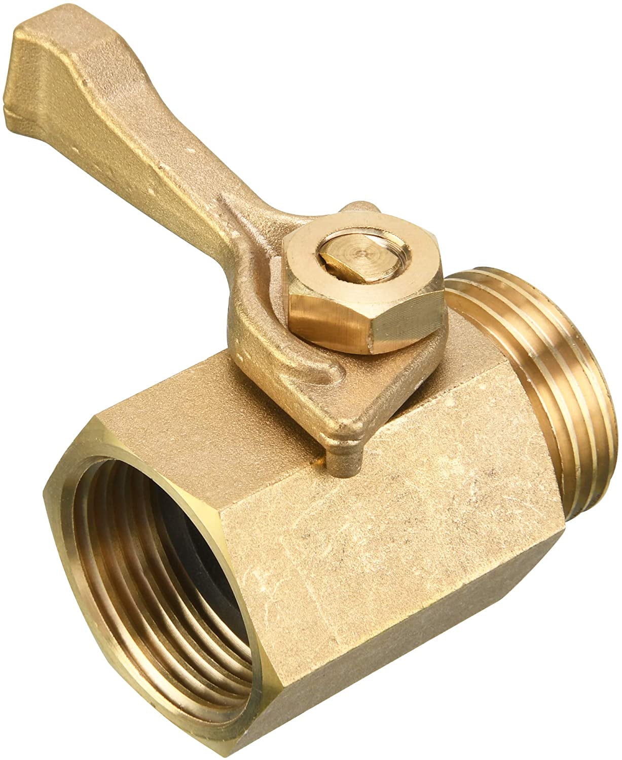 Heavy Duty Brass Garden Hose Shut Off Valve， 3/4 Inch