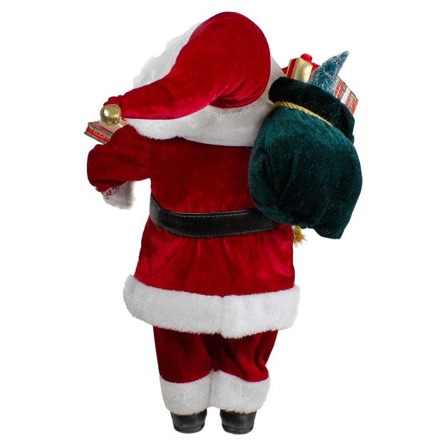 Standing Curly Beard Santa Christmas Figure With Presents