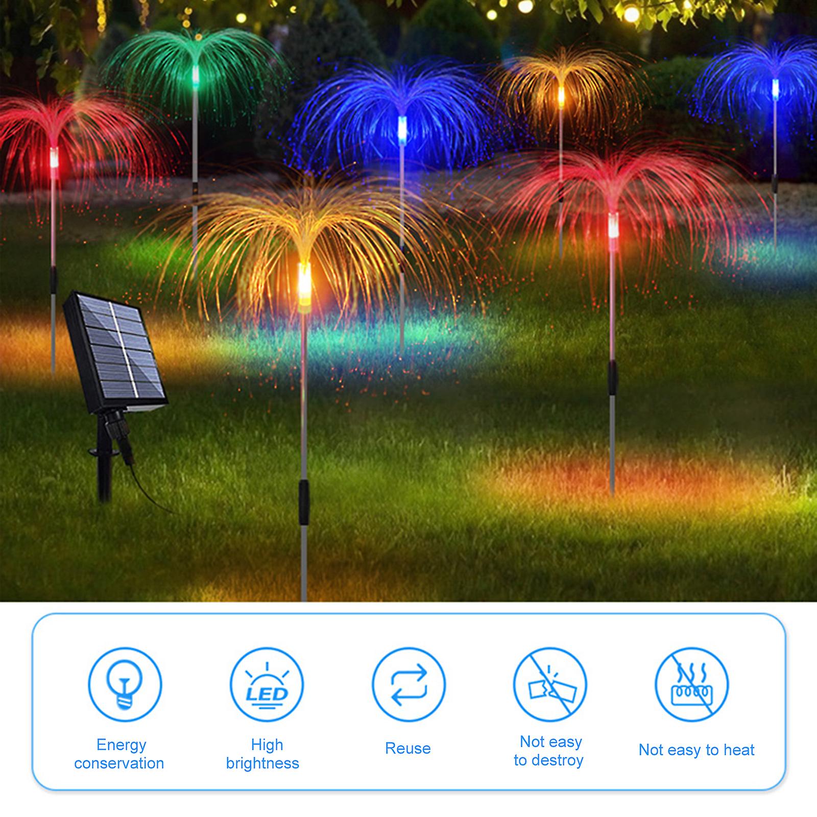 Led Solar Fiber Optic Light Color Jellyfish Light Garden Lawn Light Outdoor Waterproof Decorative Light One To Five