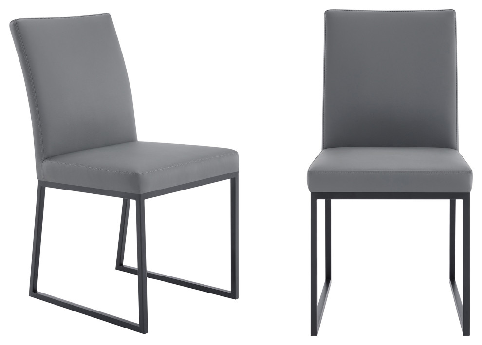 Trevor Contemporary Dining Chair  Matte Black Finish  Set of 2   Transitional   Dining Chairs   by Kolibri Decor  Houzz