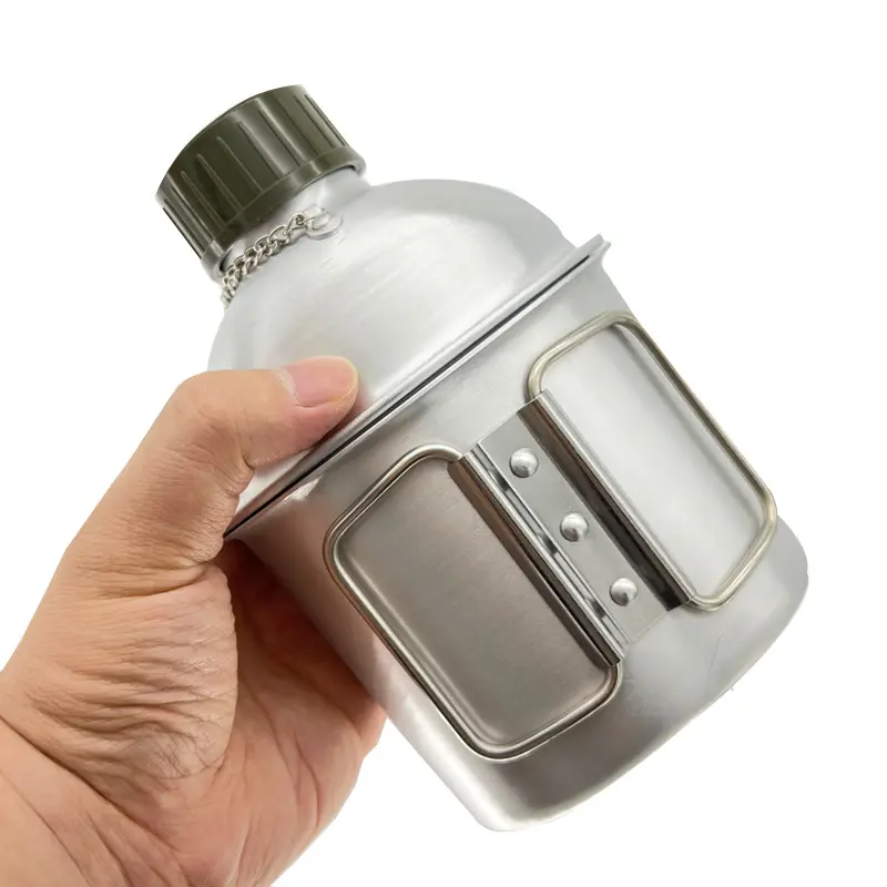 Aluminum 0.98L Water Bottle Outdoor Convenient Picnic Water Bottle Aluminum Cup Set Camping Water Bottle