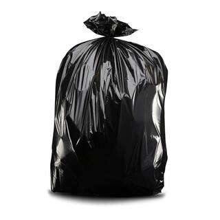 Plasticplace 61 in. W x 68 in. H 95 Gal. - 96 Gal. 2.0 mil Black Trash Bags or Rolls (50-Case) W95LDB2RL