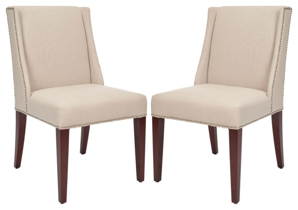 Baylee 21  x27 x27h Arm Chair   Silver Nail Head Taupe   Transitional   Dining Chairs   by AED Luxury Home Decor  Houzz