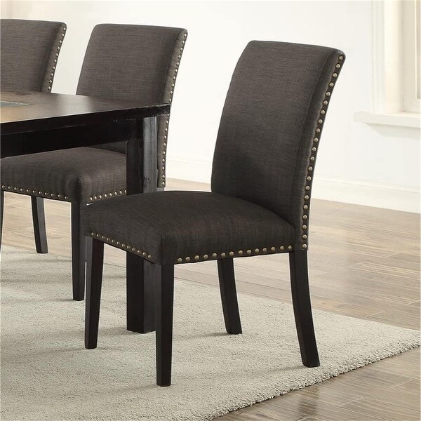 Dining Room Chairs Polyfiber Tufted Set of 2