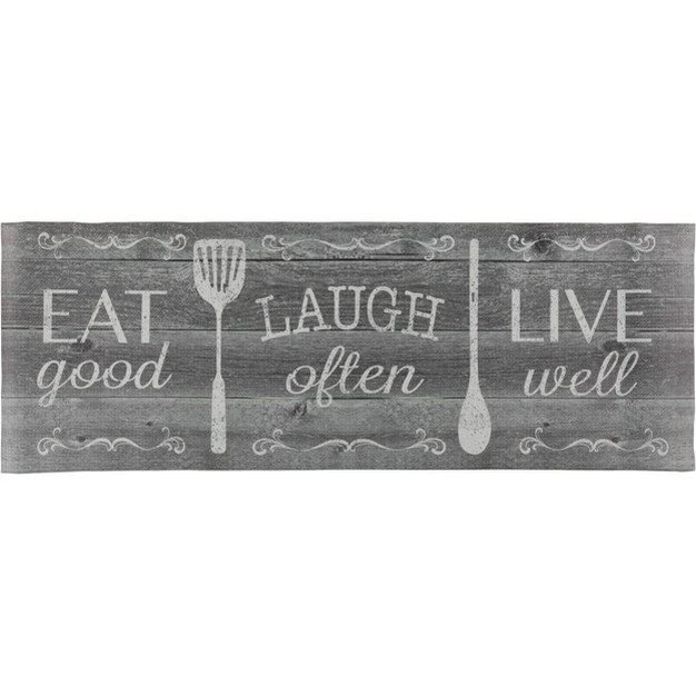 X 19 quot Eat Laugh Live Kitchen Runner Rug J amp v Textiles