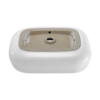 Swiss Madison Chateau Vessel Sink in Glossy White Square Ceramic SM-VS274