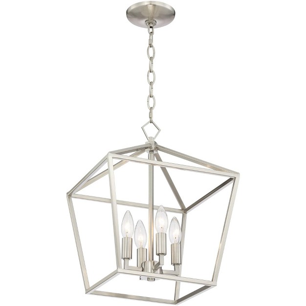 Wide Modern Industrial Geometric Cage 4 light Fixture For Dining Room Kitchen Island