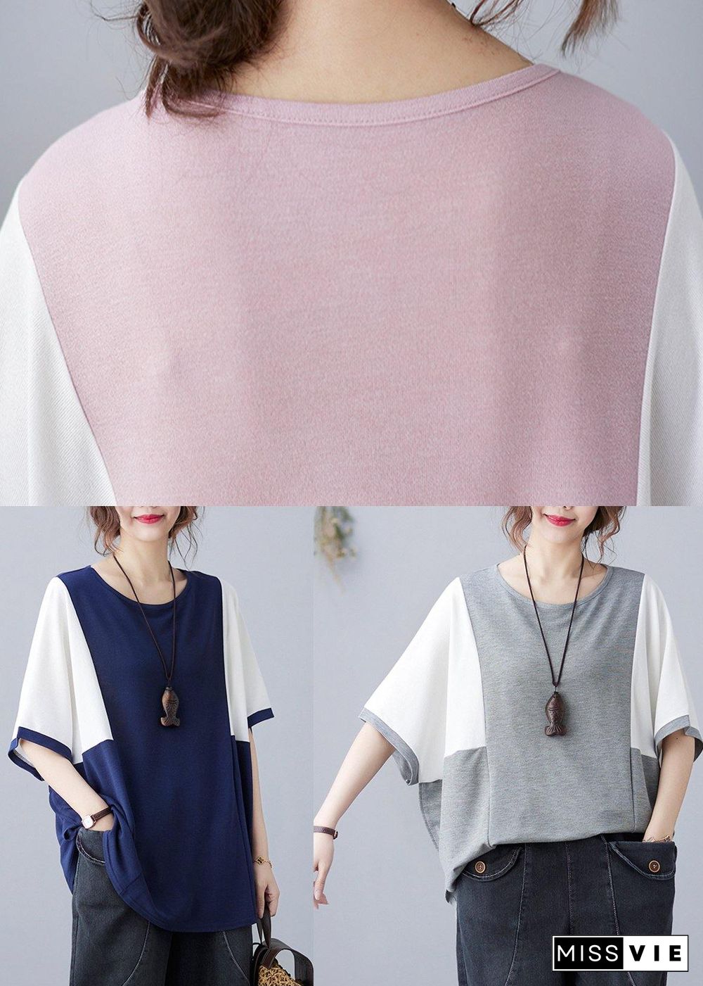 Elegant Pink O-Neck Half Sleeve Summer Blouse Top