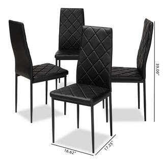 Baxton Studio Blaise Black Faux Leather Upholstered Dining Chair (Set of 4) 146-4PC-8781-HD