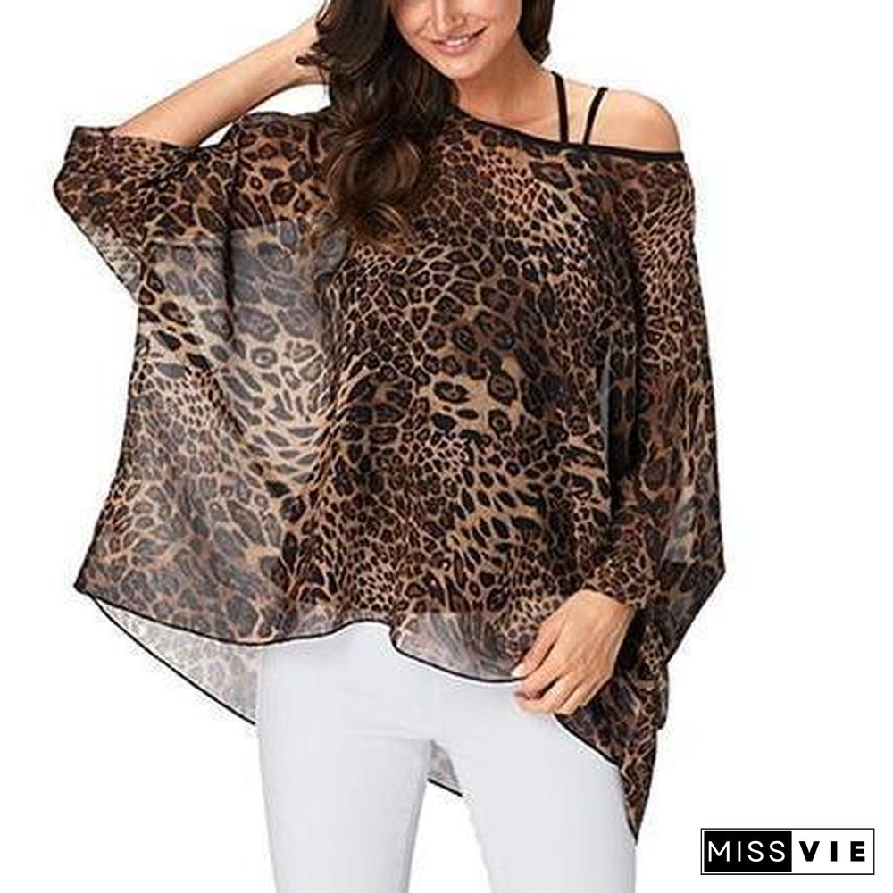 6XL Plus Size Women Batwing Sleeve Casual Chiffon Tops Blouses