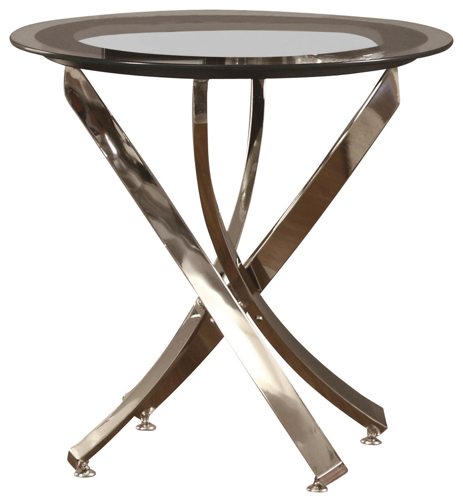 Coaster Modern Glass Top End Table with Curved Base in Chrome   Contemporary   Side Tables And End Tables   by Simple Relax  Houzz