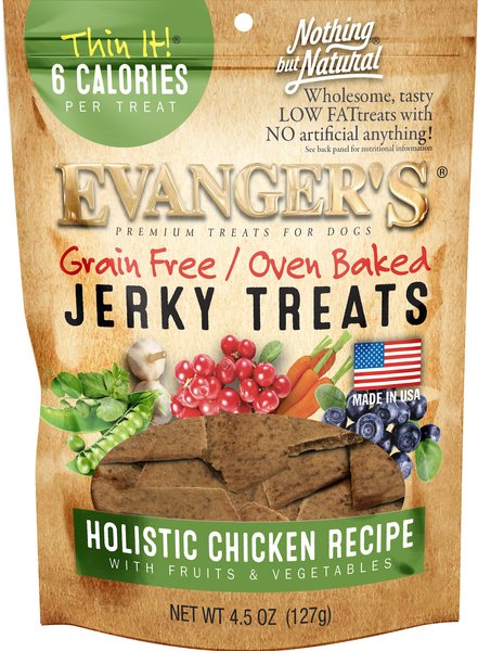 Evanger's Nothing But Natural Organic Chicken with Fruits and Vegetables Jerky Dog Treats