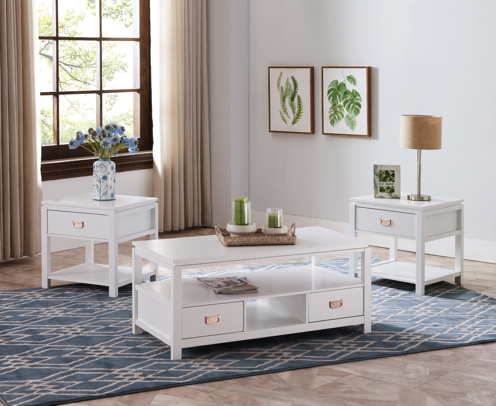 Trina 3 Piece Occasional Table Set   Transitional   Coffee Table Sets   by Pilaster Designs  Houzz