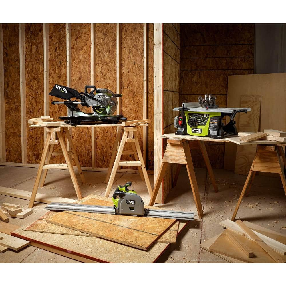 RYOBI ONE+ HP 18V Brushless Cordless 10 in. Sliding Compound Miter Saw Kit with 4.0 Ah HIGH PERFORMANCE Battery and Charger PBLMS01K