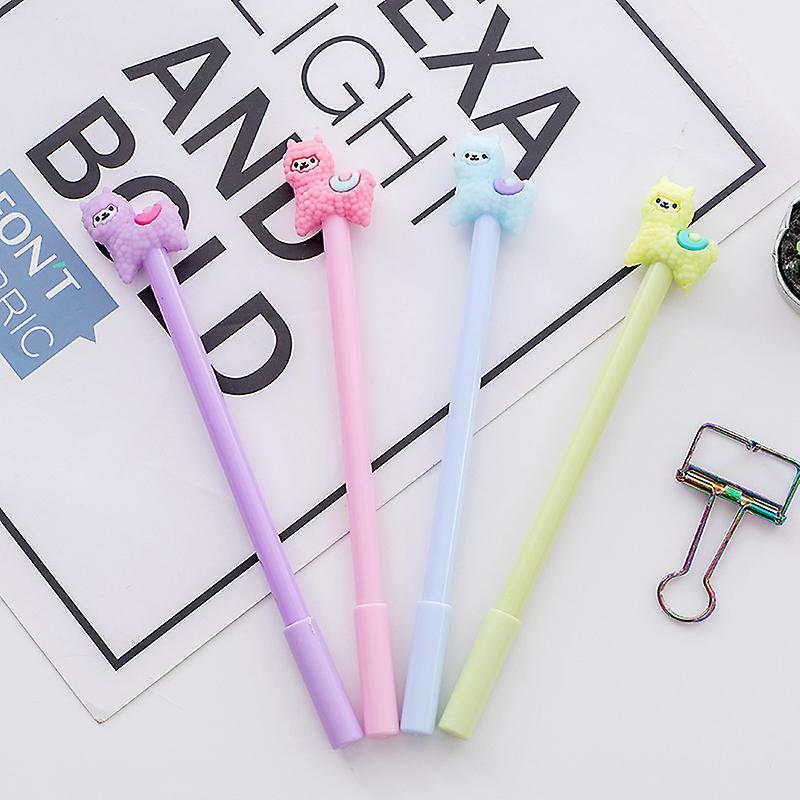 Animal Llama Sheep Alpaca Gel Pens Set Fashion Cute Colorful Kawaii Lovely Gel Ball Pens Office School Stationery Pen(5pcs)