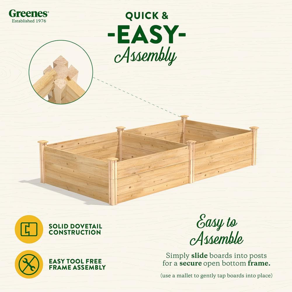 Greenes Fence 4 ft. x 8 ft. x 17.5 in. Original Cedar Raised Garden Bed RC6S6T35B