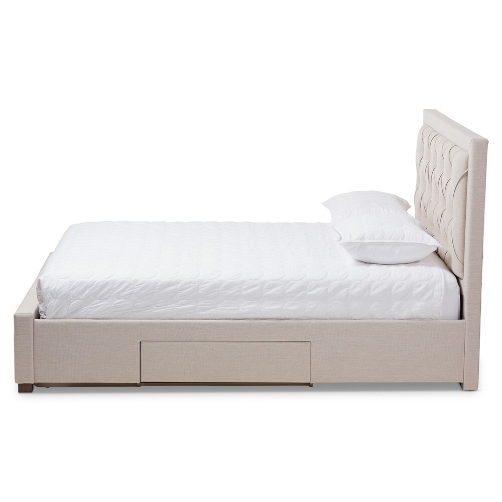 Contemporary Fabric Upholstered Storage Bed by Baxton Studio