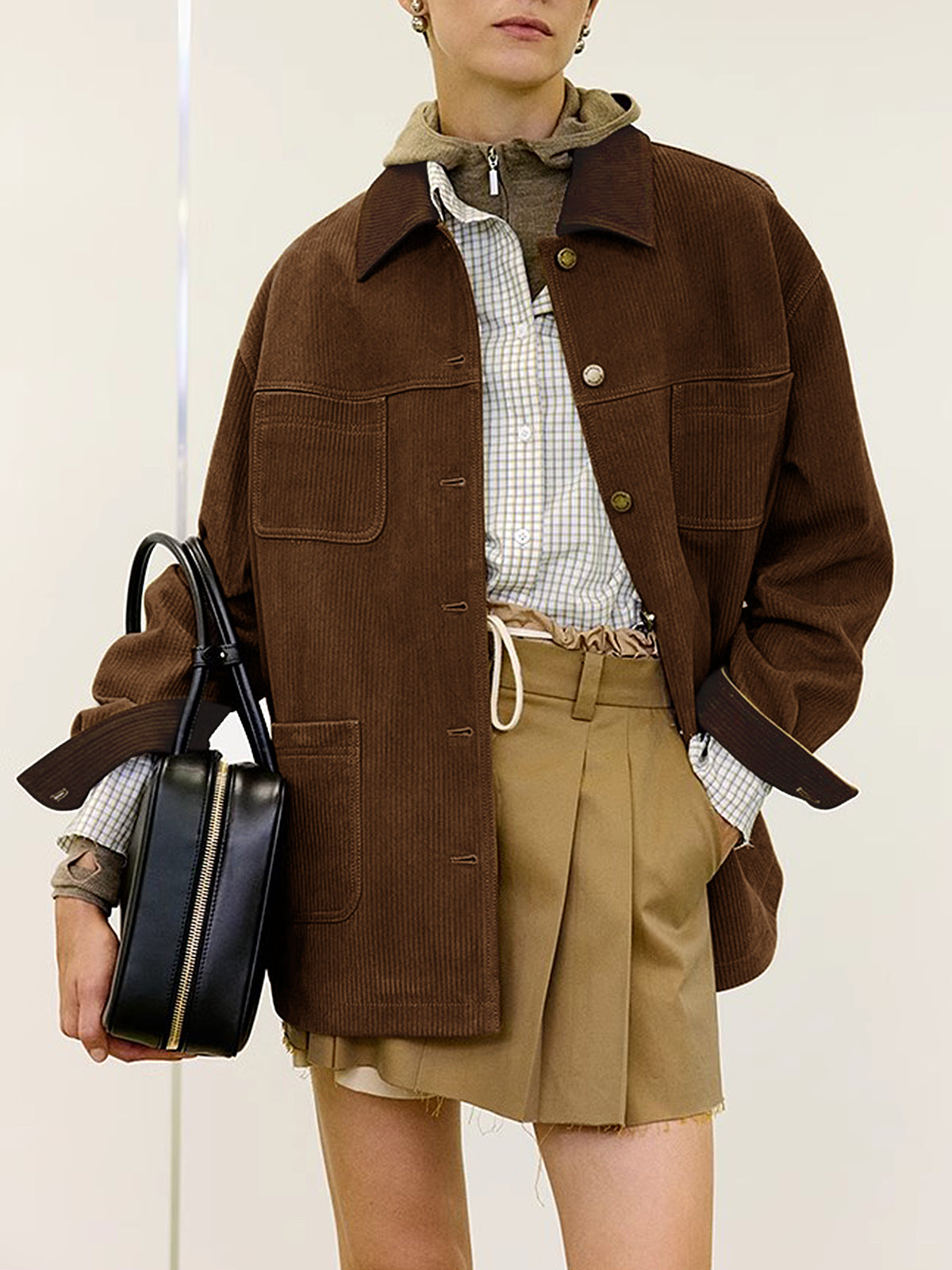 Vintage Corduroy Cargo Polo Jacket